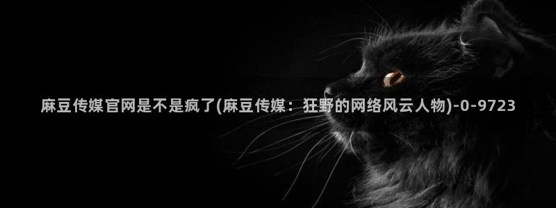 麻豆传媒app官网在线：麻豆传媒官网是不是疯了(麻豆传媒：狂野的网络风云人物)