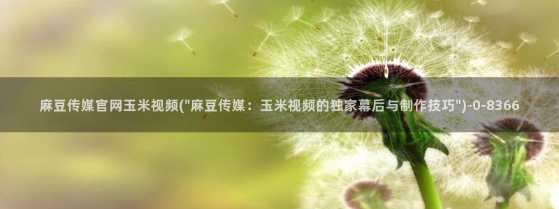 麻豆的官网在线传媒：麻豆传媒官网玉米视频(\